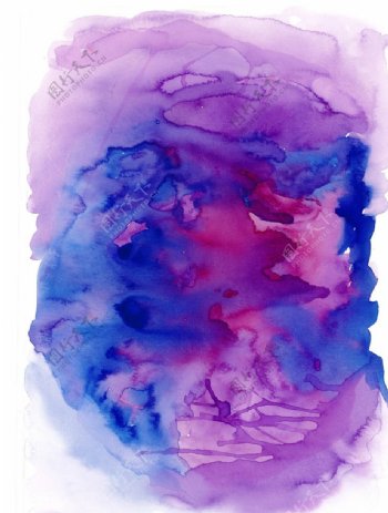 紫色水彩画