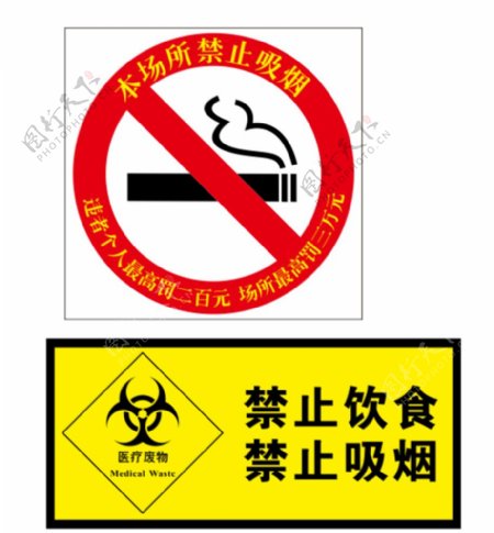 禁止吸烟医疗废物标示