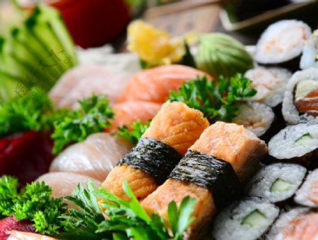 日本三文鱼与寿司