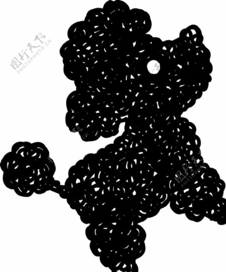 黑白卡通熊