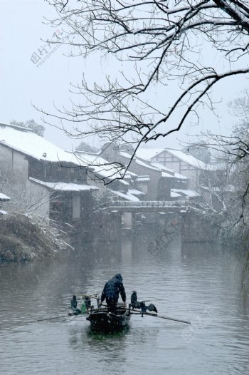 雪中渔舟
