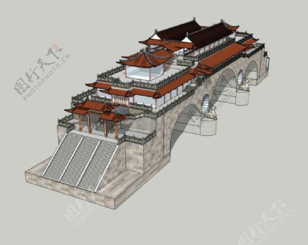 安顺廊桥3D模型