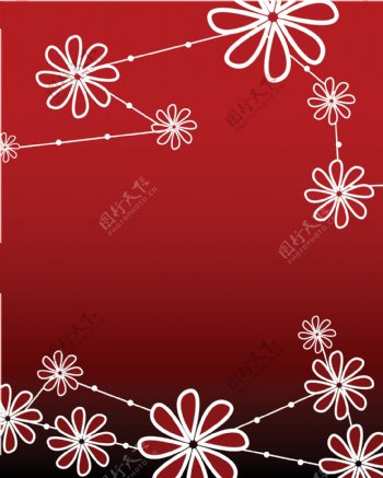 日式红色梅花背景图