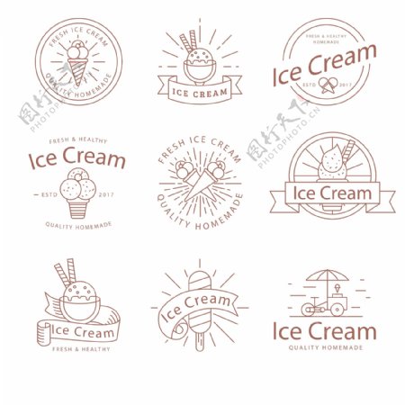 手绘冰淇淋标识