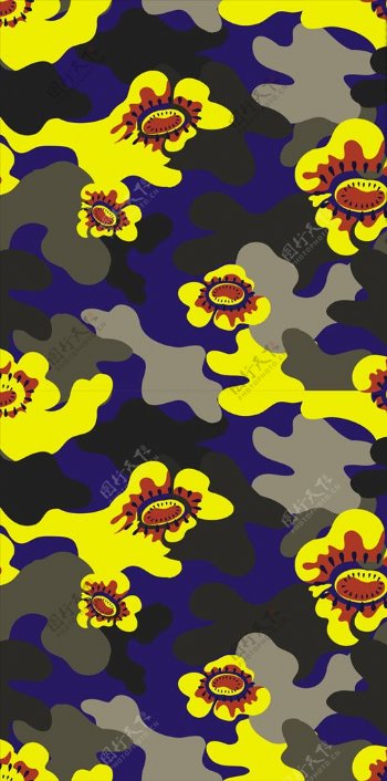 植物花朵花卉迷彩底纹素材下载