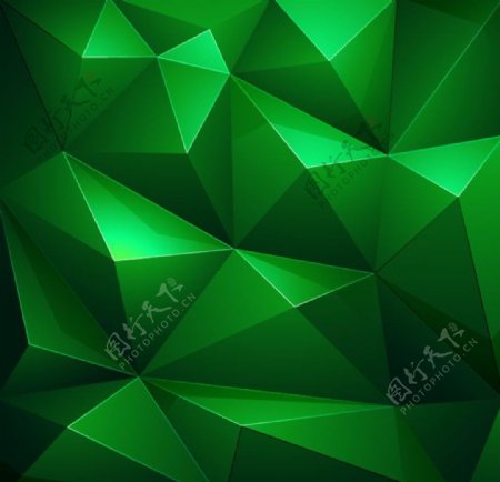 绿色三角形背景素材.