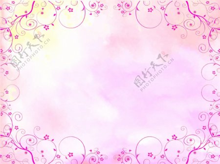 粉色精美欧式花朵背景墙