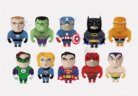 10个超级英雄卡通图标