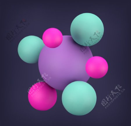 彩色3D球体背景矢量素材