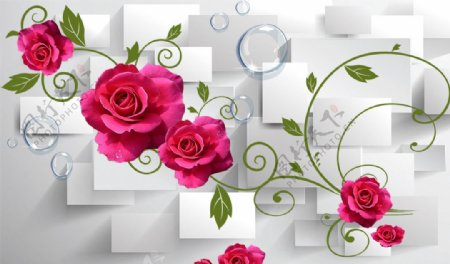 3D玫瑰花素材