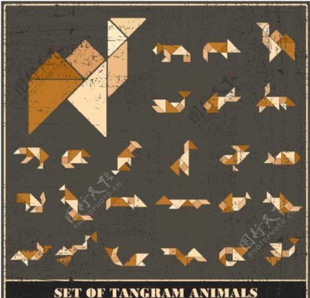折纸动物图标矢量