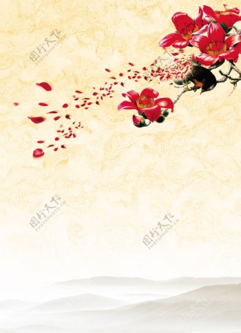 红花背景图片设计