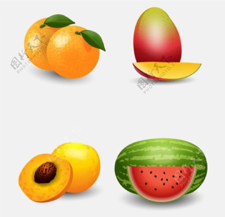 四款写实风格水果