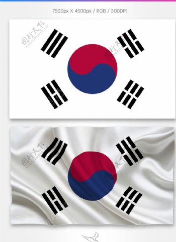 韩国国旗分层psd