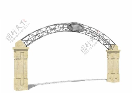 su欧式入口建筑模型