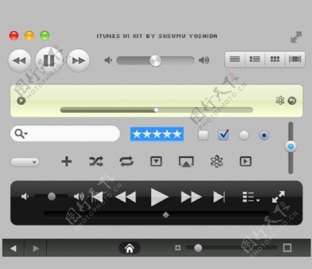 iTunes界面设计元素PSD