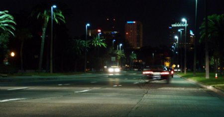 马路城市车流夜景
