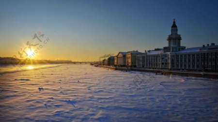 雪后的圣彼得堡