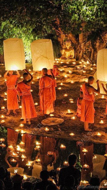泰国清迈水灯节