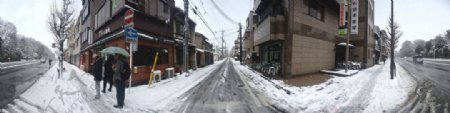 日本雪天街道