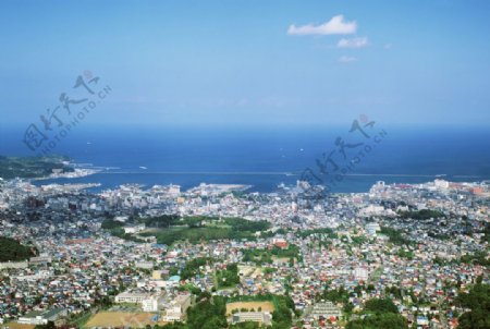 日本北海道城市俯视图