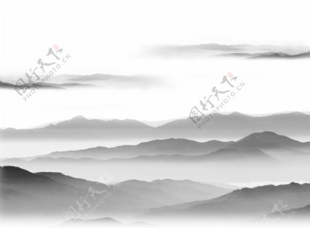 中国风水墨山峰