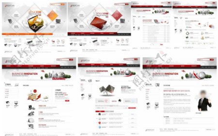 红色高科技商务网站模板
