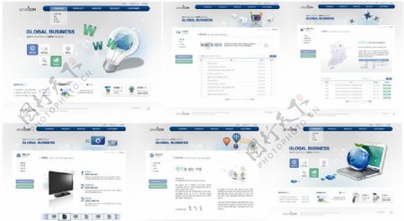 蓝色互联网企业展示型网站模板