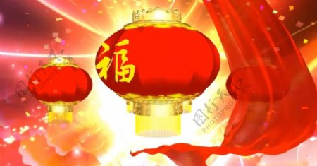 中国美红绸灯笼高清背景视频