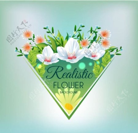 朦胧背景春季花卉标题