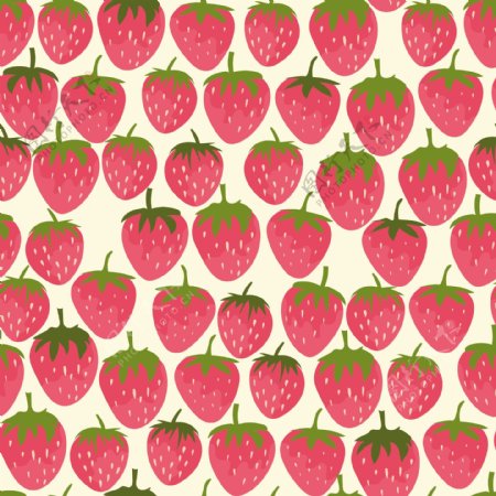 可爱草莓无缝图案背景矢量
