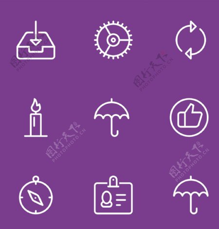 雨伞紫色常见图标