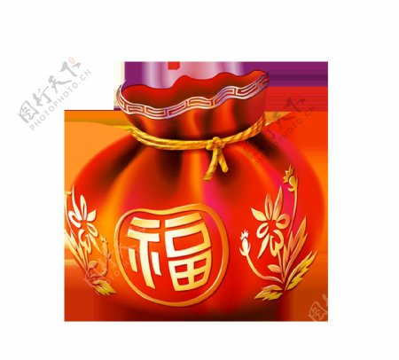 中国风刺绣福袋元素