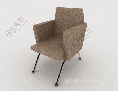 简约棕色椅子3d模型下载