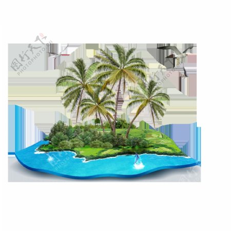 海边椰子树png元素
