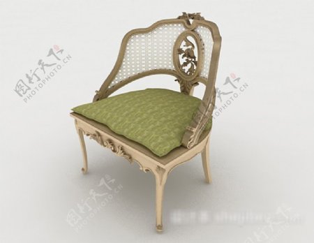 欧式简单梳妆椅3d模型下载