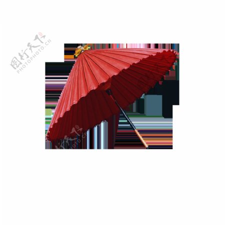 红色油纸伞雨伞元素