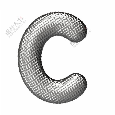 立体银色字母C图片