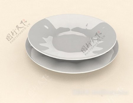 厨房白色碗碟3d模型下载