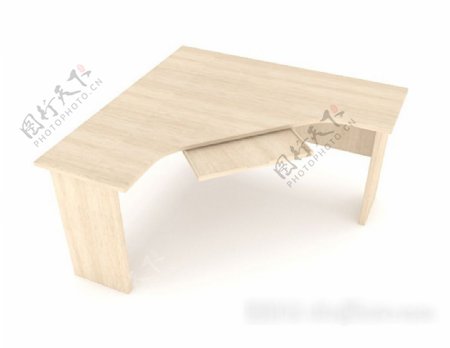 简约木质书桌3d模型下载