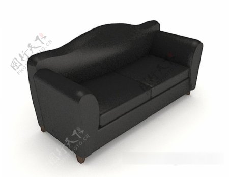 黑色家居双人沙发3d模型下载
