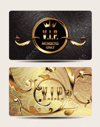 金色花纹VIP卡