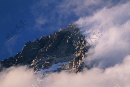 高山雪峰景色图片