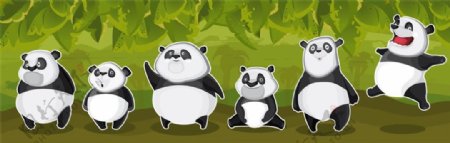 卡通熊猫漫画图片