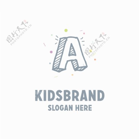 儿童风格徽标logo标志