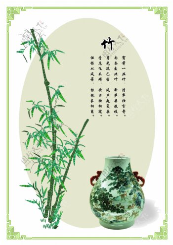 竹与瓷器图片