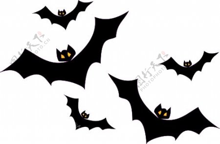 手绘一群蝙蝠图片免抠png透明图层素材