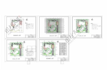 别墅景观设计施工图纸CAD绿化