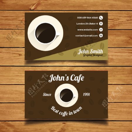 咖啡行业商业名片模板