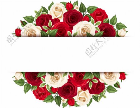 红白玫瑰花环